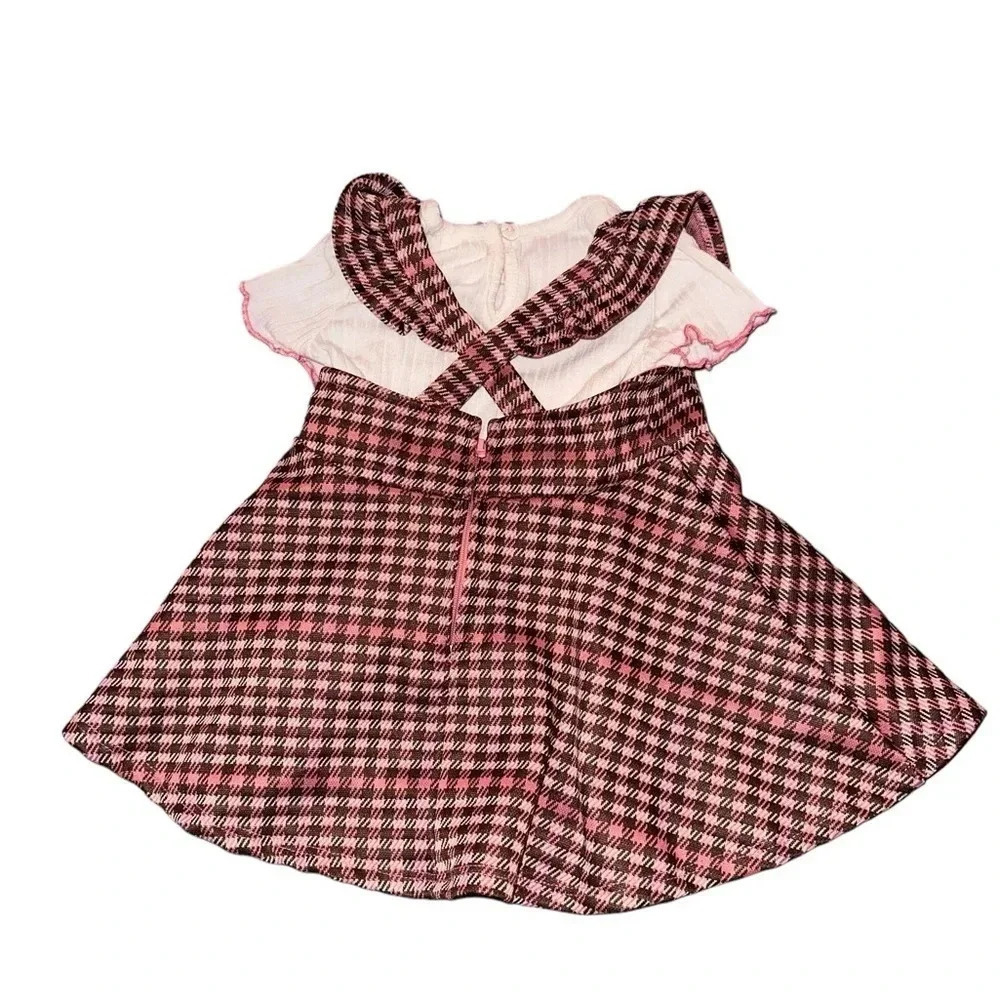 Baby Girls Jacquard Plaid Jumper 3-6 months - Picture 2 of 8